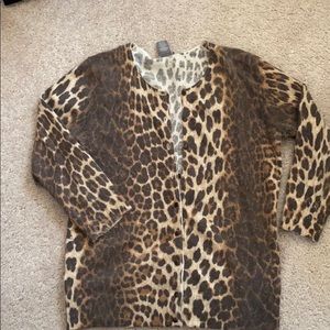 Leopard print button up sweater